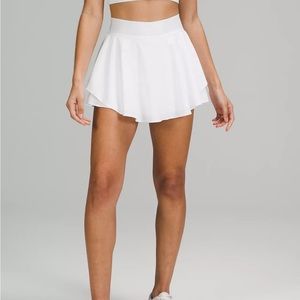White Lululemon Court Rival High-Rise Skirt